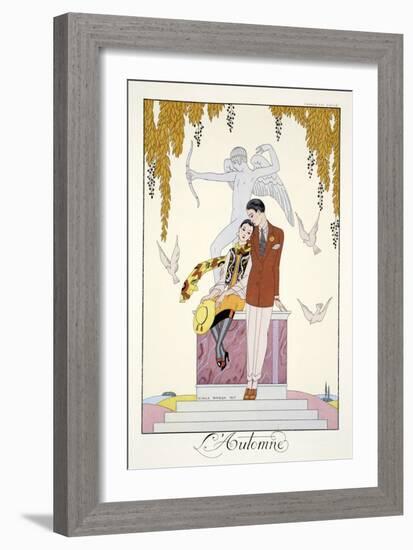 Autumn, from 'Falbalas and Fanfreluches, Almanach des Modes Présentes, Passées et Futures', 1926-Georges Barbier-Framed Giclee Print