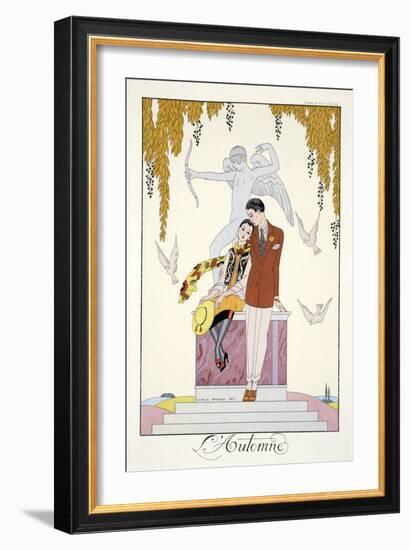 Autumn, from 'Falbalas and Fanfreluches, Almanach des Modes Présentes, Passées et Futures', 1926-Georges Barbier-Framed Giclee Print