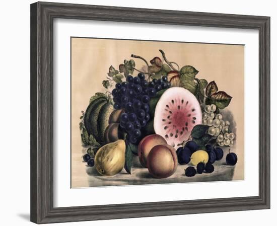 Autumn Fruit-Currier & Ives-Framed Giclee Print