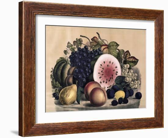 Autumn Fruit-Currier & Ives-Framed Giclee Print