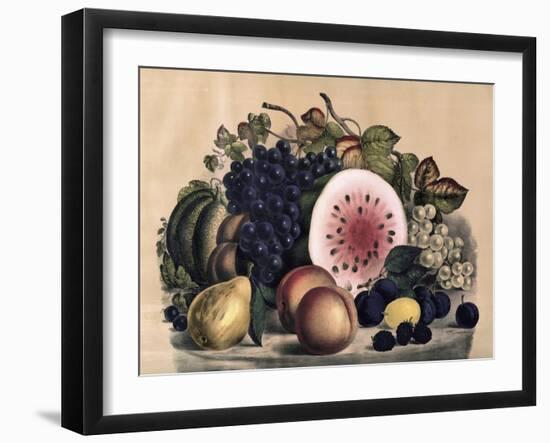 Autumn Fruit-Currier & Ives-Framed Giclee Print