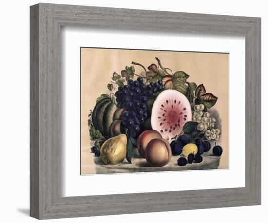 Autumn Fruit-Currier & Ives-Framed Giclee Print
