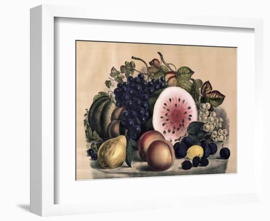 Autumn Fruit-Currier & Ives-Framed Giclee Print