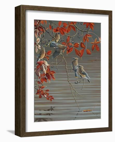 Autumn Harvest - Cedar Waxwing-Wilhelm Goebel-Framed Giclee Print