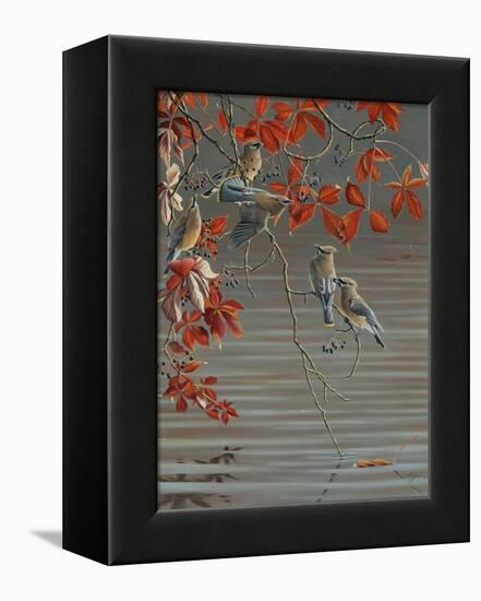 Autumn Harvest - Cedar Waxwing-Wilhelm Goebel-Framed Premier Image Canvas
