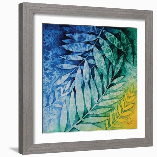 Autumn Hues II-Blue Fish-Framed Art Print