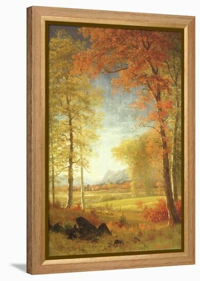 Autumn in America, Oneida County, New York-Albert Bierstadt-Framed Premier Image Canvas