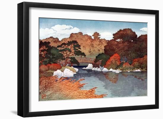Autumn in Hundred Flower Garden at Muko-Jima, C1900-1950-Yoshida Hiroshi-Framed Premium Giclee Print