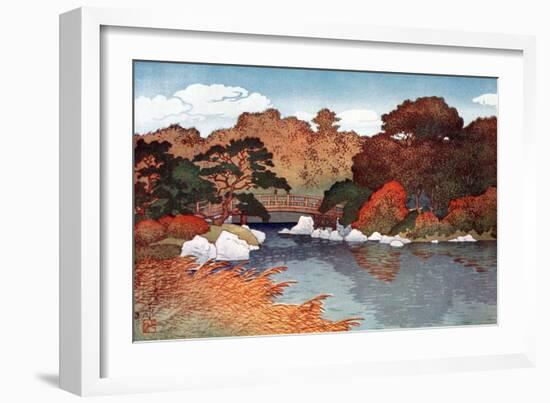 Autumn in Hundred Flower Garden at Muko-Jima, C1900-1950-Yoshida Hiroshi-Framed Premium Giclee Print
