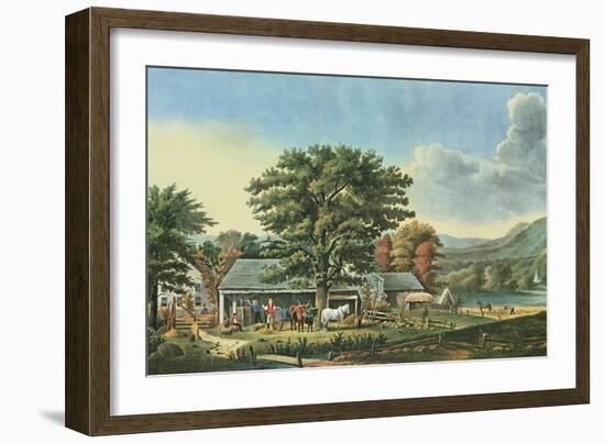 Autumn in New England - Cider Making, 1866-Currier & Ives-Framed Giclee Print