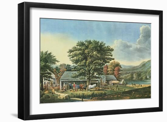 Autumn in New England - Cider Making, 1866-Currier & Ives-Framed Giclee Print