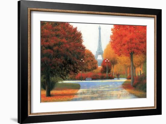Autumn in Paris Couple-James Wiens-Framed Art Print