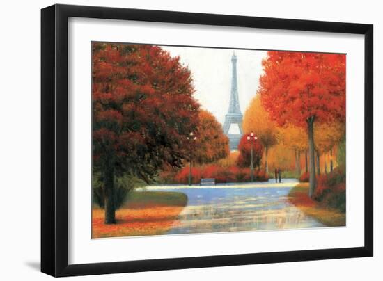 Autumn in Paris Couple-James Wiens-Framed Art Print