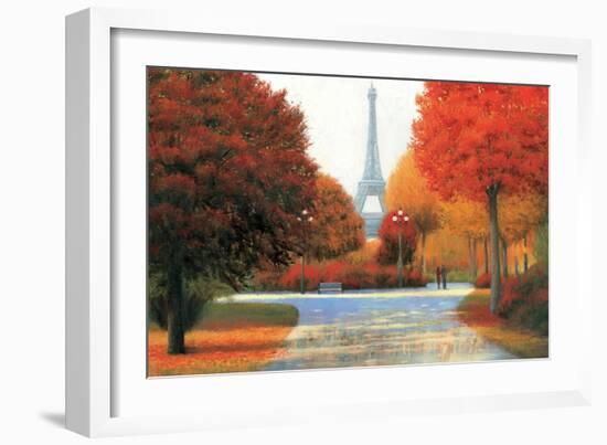 Autumn in Paris Couple-James Wiens-Framed Art Print