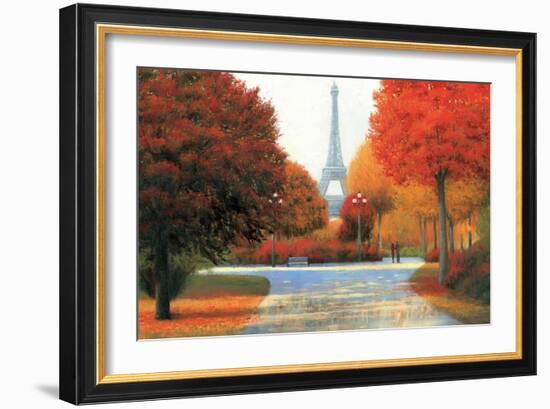 Autumn in Paris Couple-James Wiens-Framed Art Print