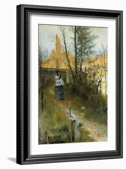 Autumn (Karin I Grez (Hostmotiv))-Carl Larsson-Framed Giclee Print