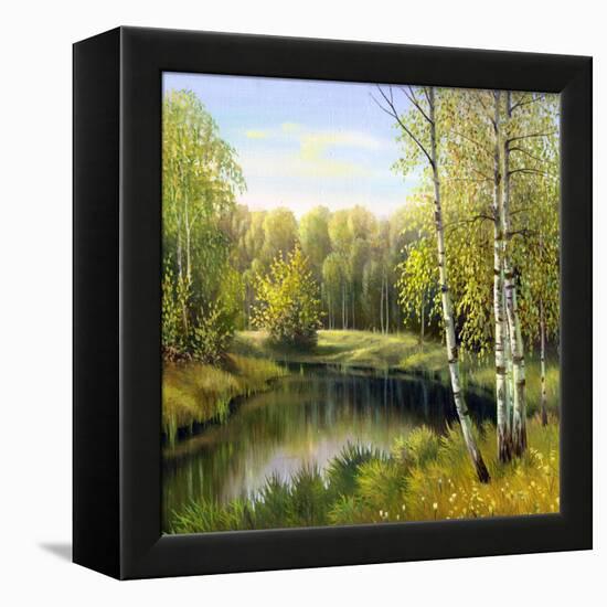 Autumn Landscape, Canvas, Oil-balaikin2009-Framed Stretched Canvas