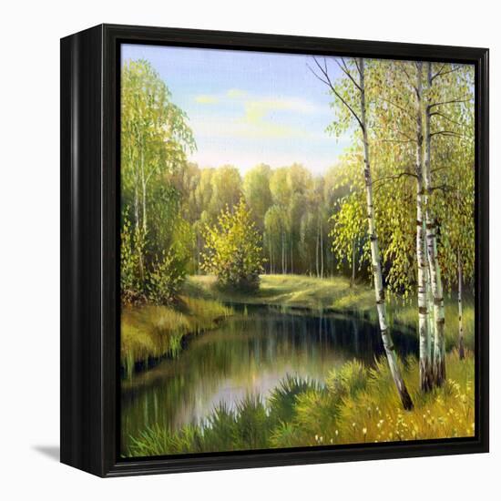 Autumn Landscape, Canvas, Oil-balaikin2009-Framed Stretched Canvas