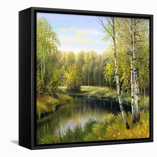 Autumn Landscape, Canvas, Oil-balaikin2009-Framed Stretched Canvas