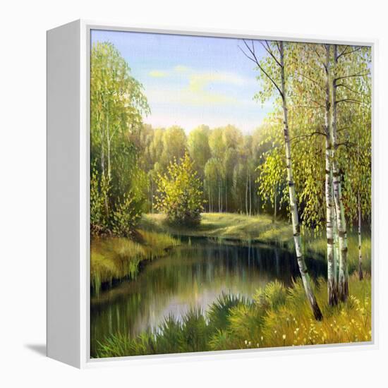 Autumn Landscape, Canvas, Oil-balaikin2009-Framed Stretched Canvas