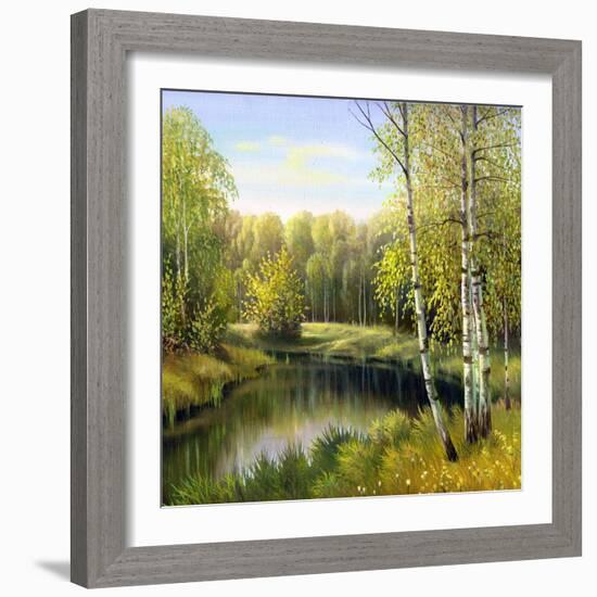 Autumn Landscape, Canvas, Oil-balaikin2009-Framed Art Print