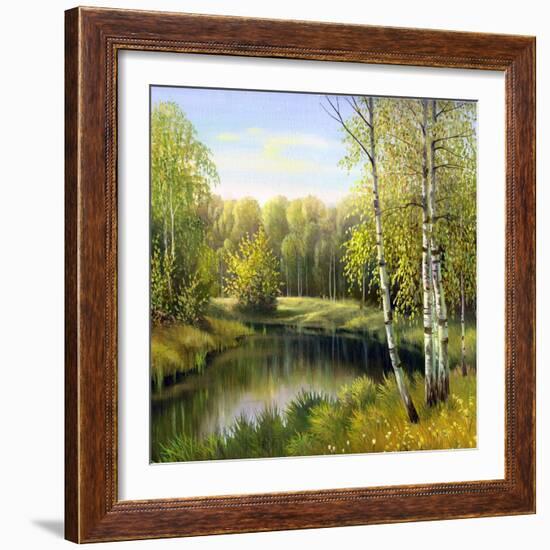 Autumn Landscape, Canvas, Oil-balaikin2009-Framed Art Print