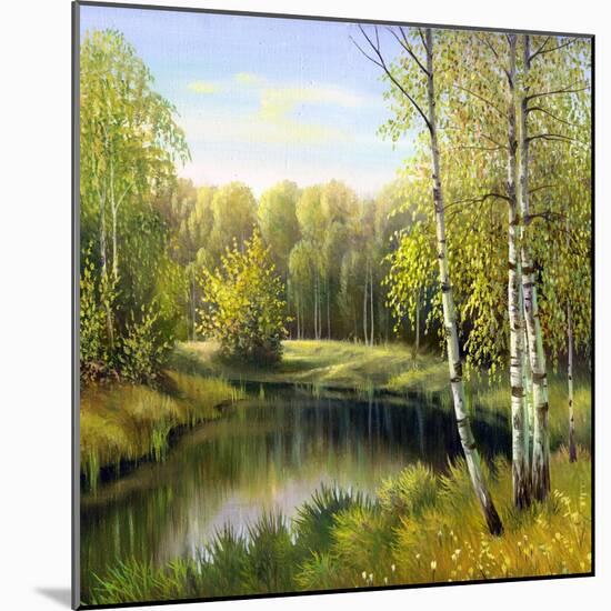 Autumn Landscape, Canvas, Oil-balaikin2009-Mounted Art Print