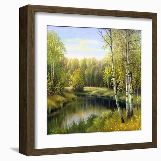 Autumn Landscape, Canvas, Oil-balaikin2009-Framed Art Print