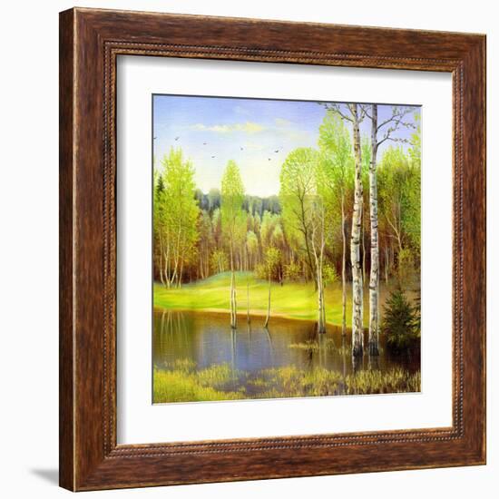 Autumn Landscape, Canvas, Oil-balaikin2009-Framed Art Print