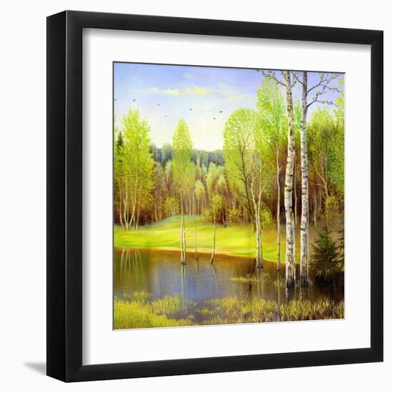 Autumn Landscape, Canvas, Oil-balaikin2009-Framed Art Print