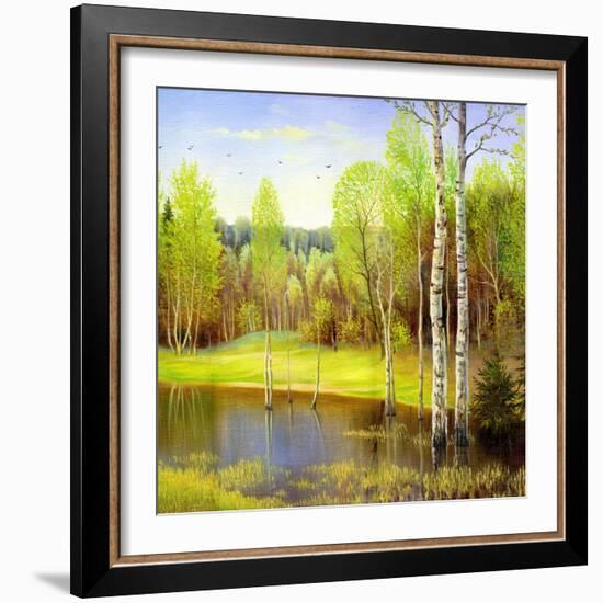 Autumn Landscape, Canvas, Oil-balaikin2009-Framed Art Print