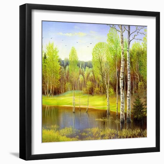 Autumn Landscape, Canvas, Oil-balaikin2009-Framed Art Print