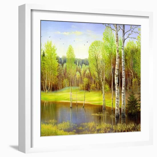 Autumn Landscape, Canvas, Oil-balaikin2009-Framed Art Print