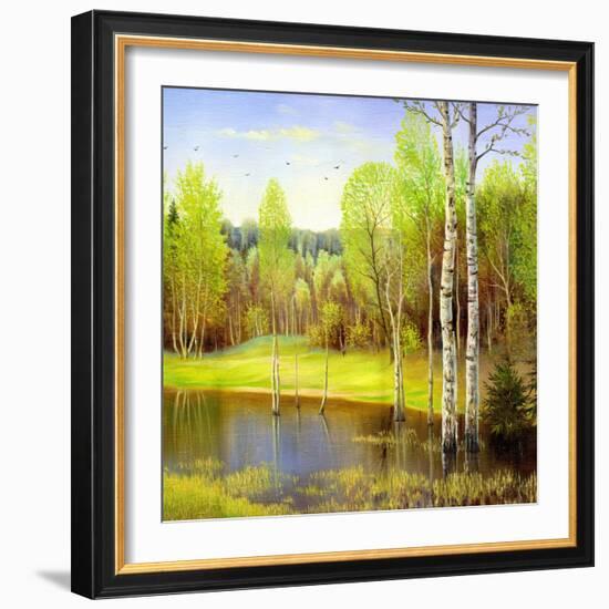 Autumn Landscape, Canvas, Oil-balaikin2009-Framed Art Print