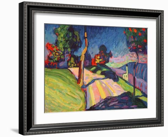 Autumn Landscape, Murnau, 1908-Wassily Kandinsky-Framed Giclee Print