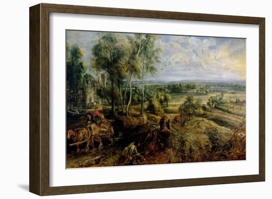 Autumn Landscape with a View of Het Steen in the Early Morning, c.1636-Peter Paul Rubens-Framed Giclee Print