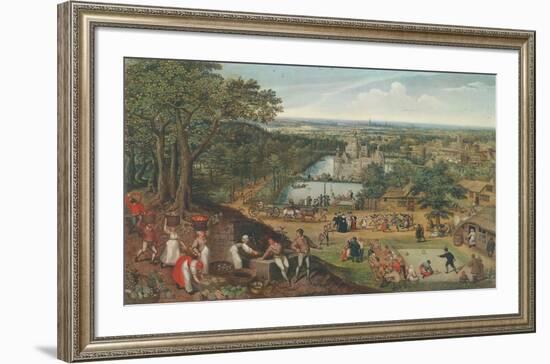 Autumn Landscape with Apple Harvest-Lucas Valckenborgh-Framed Collectable Print