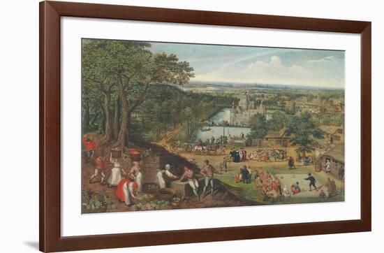 Autumn Landscape with Apple Harvest-Lucas Valckenborgh-Framed Collectable Print