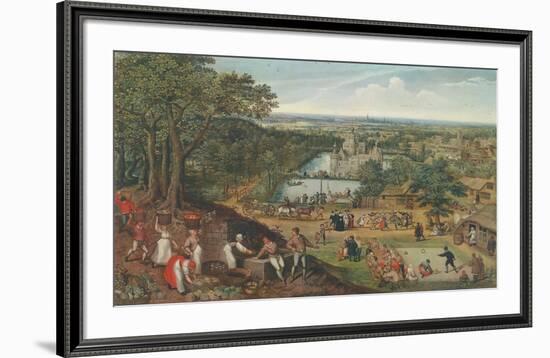 Autumn Landscape with Apple Harvest-Lucas Valckenborgh-Framed Collectable Print