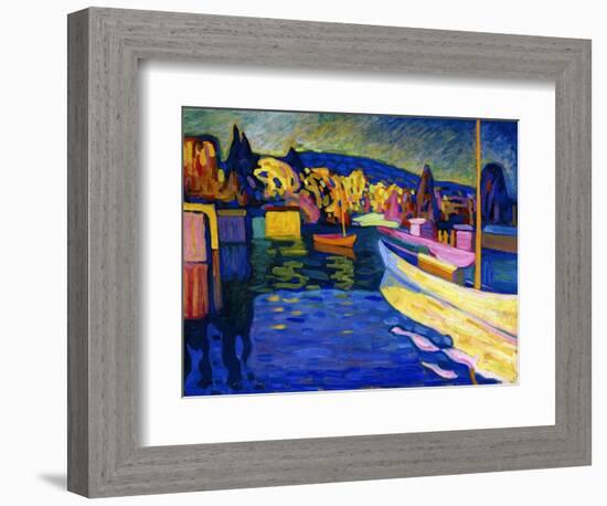 Autumn Landscape with Boats, 1908-Wassily Kandinsky-Framed Premium Giclee Print