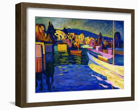 Autumn Landscape with Boats, 1908-Wassily Kandinsky-Framed Giclee Print