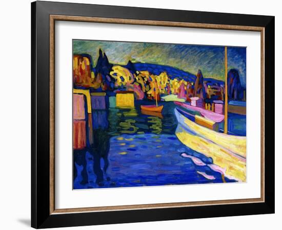 Autumn Landscape with Boats, 1908-Wassily Kandinsky-Framed Giclee Print