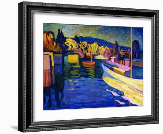 Autumn Landscape with Boats, 1908-Wassily Kandinsky-Framed Giclee Print