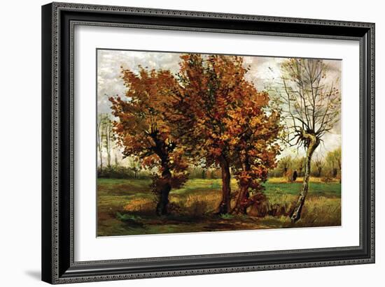 Autumn Landscape with Four Trees-Vincent van Gogh-Framed Art Print