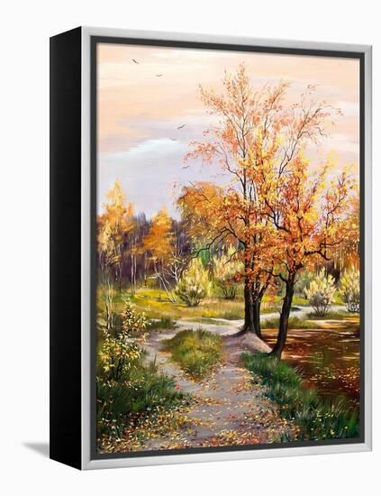 Autumn Landscape-balaikin2009-Framed Stretched Canvas