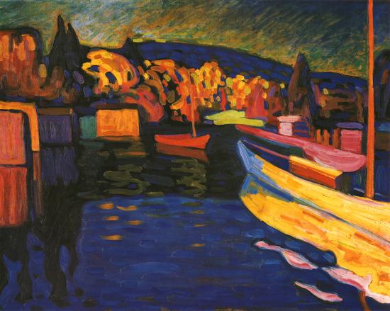 autumn landscapes with boats