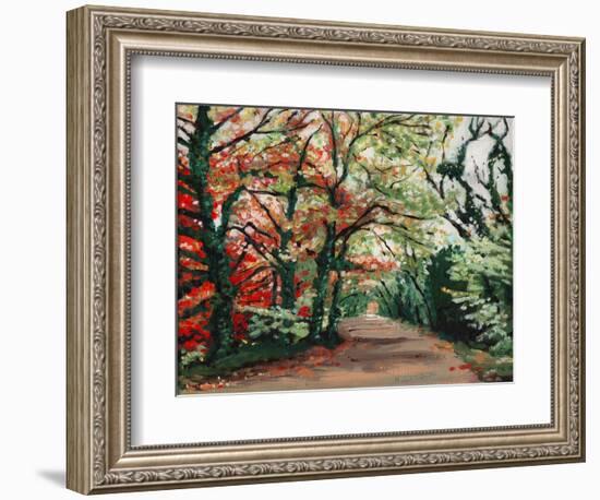Autumn Lane, 2008, (Oil on Canvas)-Helen White-Framed Giclee Print