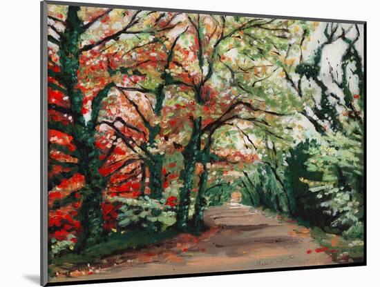 Autumn Lane, 2008, (Oil on Canvas)-Helen White-Mounted Giclee Print