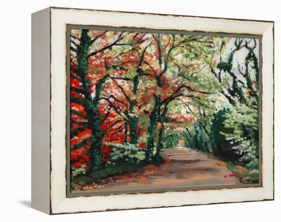 Autumn Lane, 2008, (Oil on Canvas)-Helen White-Framed Premier Image Canvas