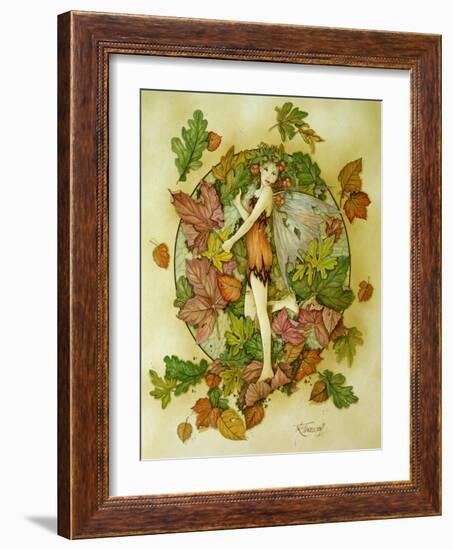 Autumn Leaf Fairy-Linda Ravenscroft-Framed Giclee Print